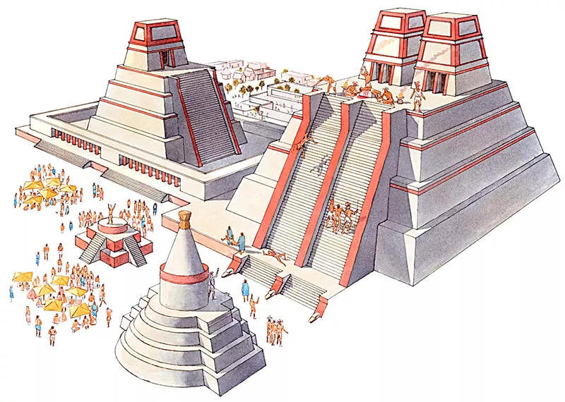 Imagem: Pirâmide-Templo de Tenochtitlán