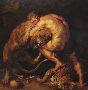 Hércules e o Leão de Nemeia, por Lion Pieter Paul Rubens