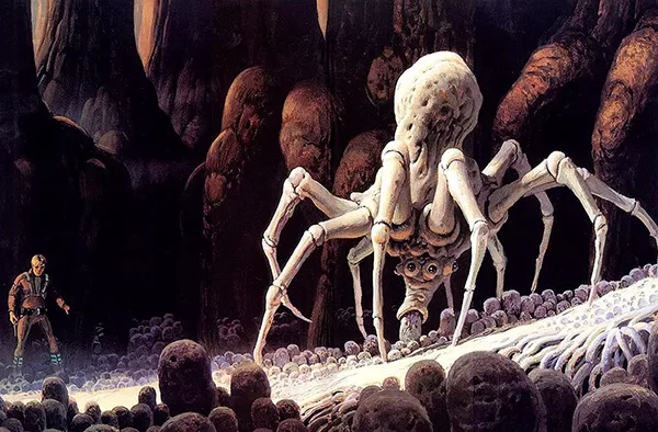 Aranha Albina - Star Wars: O Império Contra-Ataca - Ilustração de Ralph McQuarrie