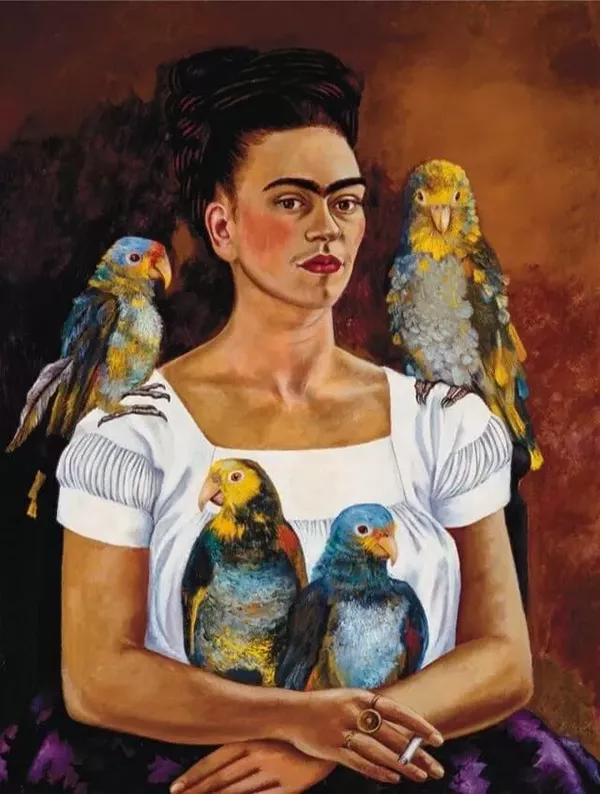 Eu e meus Papagaios (1941) - Pintura de Frida Kahlo